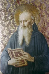 Fra Angelicos fresker som representerer Johannes for pave Nicholas Vs private Vatikankapell (ca. 1448-9) freskomaleri)