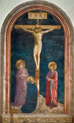 Golgata med Sankt Dominikus - Korsfestelse med Sankt Dominikus Fresco …