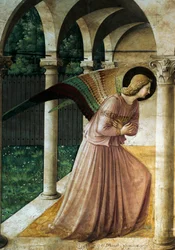 Kunngjøring av Giovanni da Fiesole kjent som Fra Angelico (cirka 1400-1455), detalj