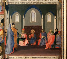 Jesus blant legene. Life of Christ, Garderobe av sølv. (Tempera på tre