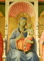 Madonna og barn, detalj fra Annalena altertavle av Giovanni da Fiesole kjent som Fra Angelico (1400-cirka 1455), tempera på tre