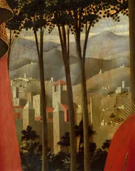 Avsetningen fra korset eller den hellige treenighets altertavle (detalj), ca. 1432 (tempera på tre)