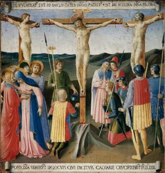 Korsfestelsen. Life of Christ, Garderobe av sølv. (Tempera på tre