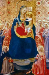 Madonna og barn med hellige, midten av 1400-tallet.