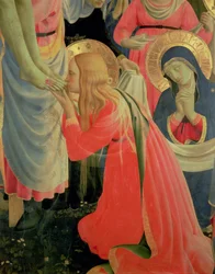 Santa Trinita altertavle, detalj av Maria Magdalena, tempera ca. 1434 og gull på papel