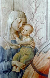 St Laurence gir almisse til de fattige detaljene, midten av 1400-tallet