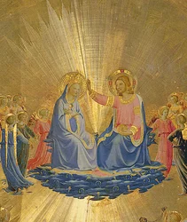 Jomfruens kroning, ca. 1440 (sentral detalj fra 49984)