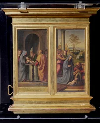 Presentasjon i tempelet og fødselen, ca. 1497 (tempera på panel)