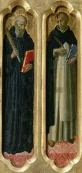 De hellige Benedikt og Peter Martyren fra Perugia-altertavlen, ca 1437.