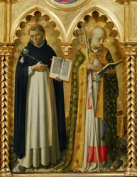De hellige Dominicus og Nicholas av Bari fra Perugia-altertavlen, ca 1437.