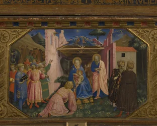 The Adoration of the Magi Annunciation-retabellen med 5 Predella-scener, 1430-1432