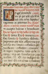 Initial T: En prest som feirer messe
