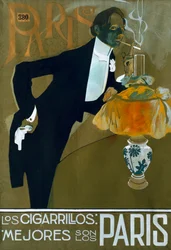 "De beste sigarettene er de fra Paris", 1900-tallet (plakat)