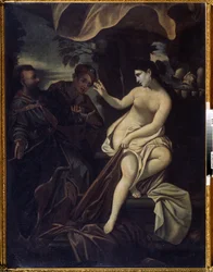 ""Suzanne og de eldste"" (Susanna og de eldste) Maleri av Francesco Albani dit l