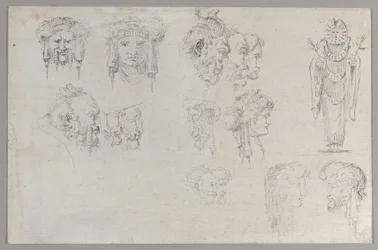 Studier av hoder, ca. 1744.