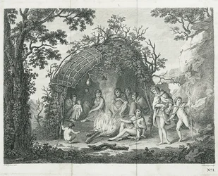 Et bilde av indianerne fra Terra del Fuego i hytta deres (uten tittel)