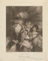 Lady Charlotte Smith og hennes barn; George Henry, Louisa og Charlotte