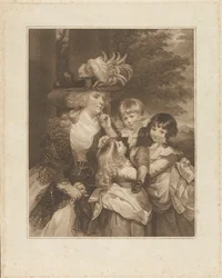 Lady Smith og hennes barn: George Henry, Louisa og Charlotte