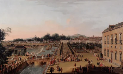 Ferdinand VI og Barbara av Braganza i hagene til Aranjuez, 1756