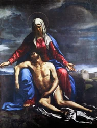 Piety, av Francesco Cozza (1605-1682), olje på lerret, 221x167 cm.
