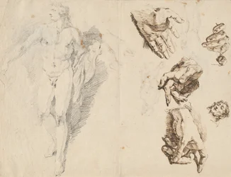 Apollo og studier av kunstnerens egen hånd [recto]