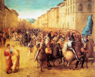 Franske tropper under Karl VIII inntar Firenze 17. november 1494 av Francesco Granacci