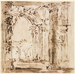 Par tegninger: Skisse av labyrinten til Villa Pisani og Piazza San Marco..., 1773-1778.