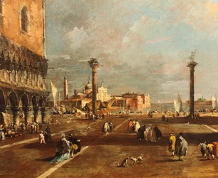Piazza San Marco mot San Giorgio Maggiore, av Francesco Guardi (1712-1793), olje på lerret, 45x72 cm