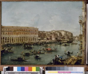 Utsikt over Canal Grande med Fabbriche Nuove di Rialto, 1756-60