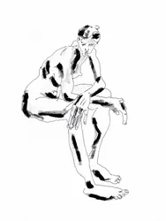 Sittende, kontemplativ figur