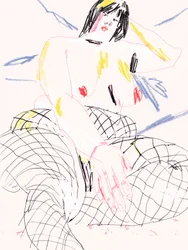 Sensuell figur i fiskenettstrømper