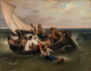 Båt med greske flyktninger, 1834.
