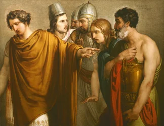 Abradatas (Abradates, Abradate) død av Hayez, Francesco (1791-1882). Olje på lerret
