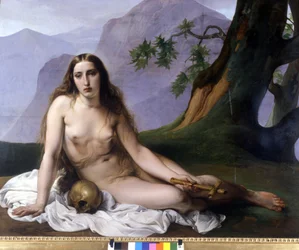 Francesco Hayez (1791 - 1882). Anklagende Madeleine (Vanite). 1833. Milano, Galleri for moderne kunst.