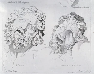 Heads of Laocoon og Centaur moriente av Canova