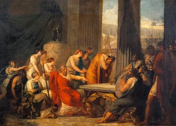 Ulysses ved hoffet i Alcinous av Francesco Hayez (1791-1882), olje på lerret, 69x98 cm