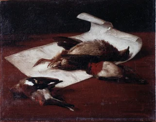 Dødt spill Maleri av Francesco Inganni (1793-1873) 1862 Dim 25,6x33,2 cm Genes, Gallery of Modern Art, inv 184