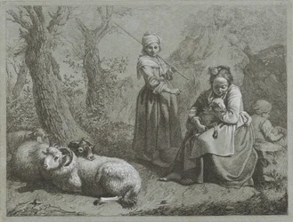 Tre gjeterinner med sauer Shepherd-scener (serietittel)