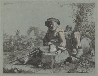 Sittende gammel mann