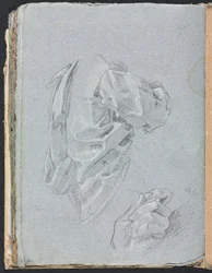 Verona Sketchbook: Draperistudie med venstre hånd (side 86)