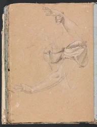Verona Sketchbook: Kvinnelige armer og hender med draperi (side 82)