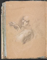 Verona Sketchbook: Naken kvinne ser over venstre skulder side 74, 1760.