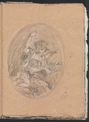 Verona Skissebok: Figur med barn i rundell side 67, 1760.