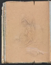 Verona Skissebok: Figurer i en rundell med studie av en hånd side 70, 1760.