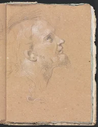 Verona Skissebok: Mannshode på profilside 91, 1760.