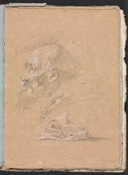Verona Skissebok: Munk i profil med draperi side 87, 1760.