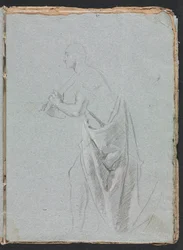 Verona Skissebok: Stående hann med draperi side 19, 1760.