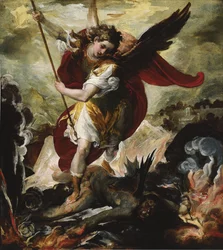 Sankt Mikael beseirer Satan