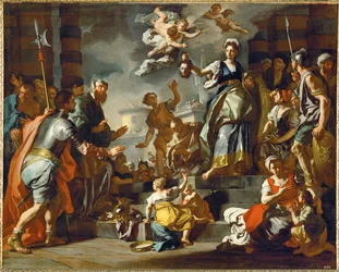 Judith viser Holofernes#39; hode til folket, ca. 1730 (olje på lerret)