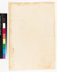 Recto: Studieark. Verso: Små blekkskribler, muligens en draperistudie? , 1700-1799